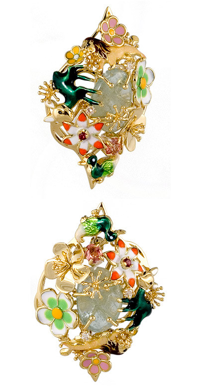 گل سینه میناکاری